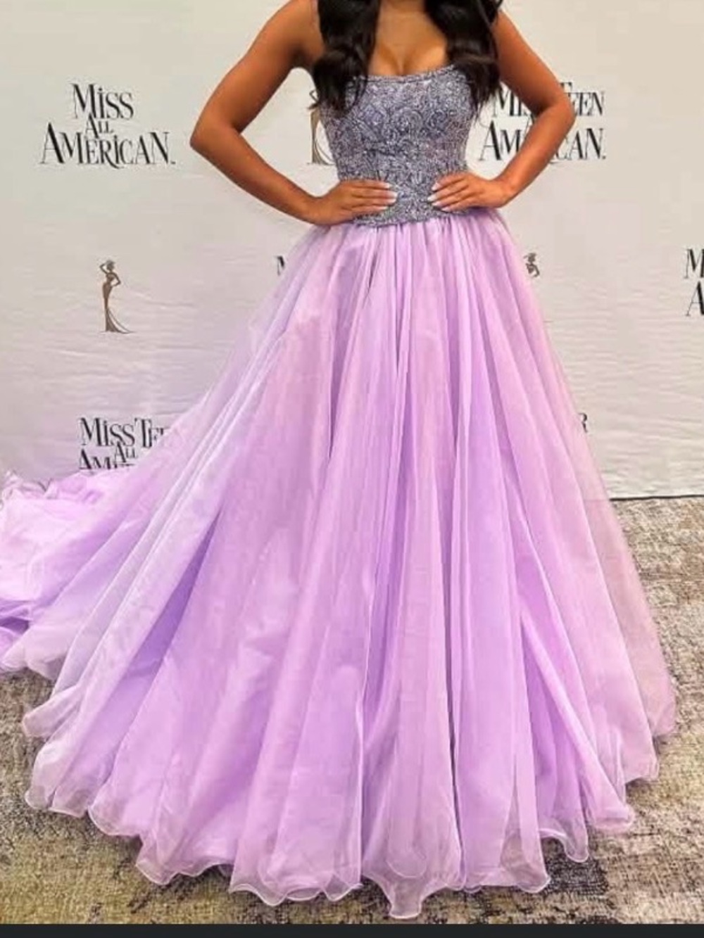Sherri Hill Lavender Ball Gown with Beaded Bodice